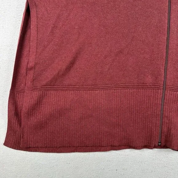 Lululemon Call Me Cozy Wrap Women’s OS Red Cotton Yak Blend Full Zip Sweater - Picture 8 of 16